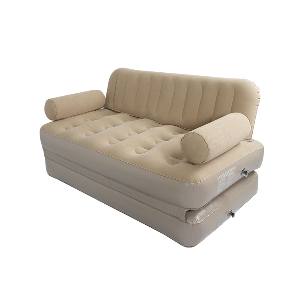 2-in-1 Inflatable Sofa Bed with Backrest | Portable Air Couch for Camping & Home