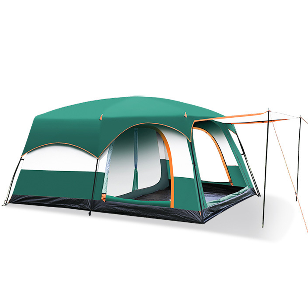 Two-Room 1-Hall Tent with Spacious Interior Dark Green